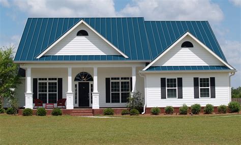 tan houses with blue metal roof|black metal roof colors.